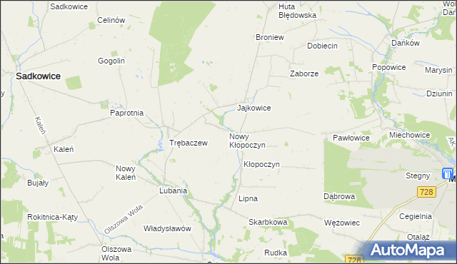 mapa Nowy Kłopoczyn, Nowy Kłopoczyn na mapie Targeo