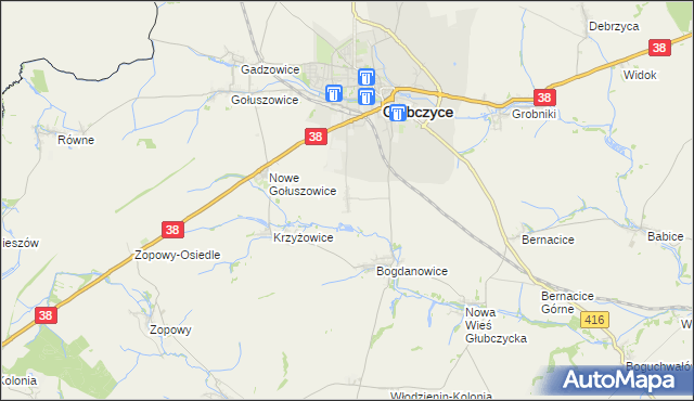 mapa Nowy Rożnów, Nowy Rożnów na mapie Targeo