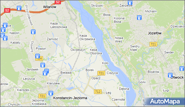 mapa Obórki gmina Konstancin-Jeziorna, Obórki gmina Konstancin-Jeziorna na mapie Targeo