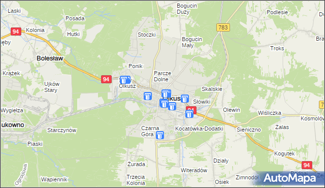 mapa Olkusz, Olkusz na mapie Targeo