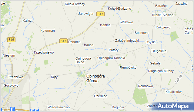 mapa Opinogóra-Kolonia, Opinogóra-Kolonia na mapie Targeo