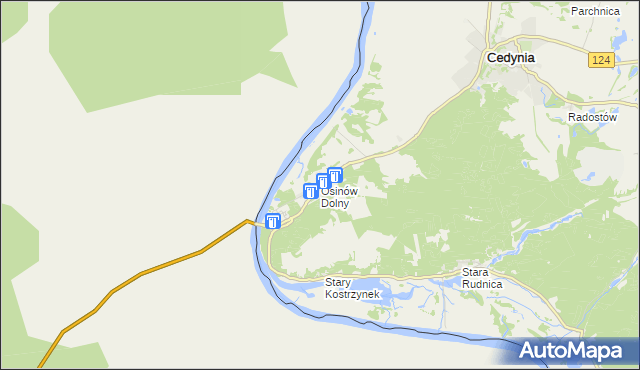 mapa Osinów Dolny, Osinów Dolny na mapie Targeo