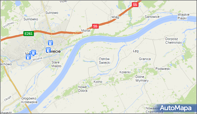 mapa Ostrów Świecki, Ostrów Świecki na mapie Targeo