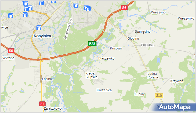 mapa Płaszewko, Płaszewko na mapie Targeo