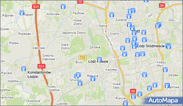 mapa Polesie gmina Łódź, Polesie gmina Łódź na mapie Targeo