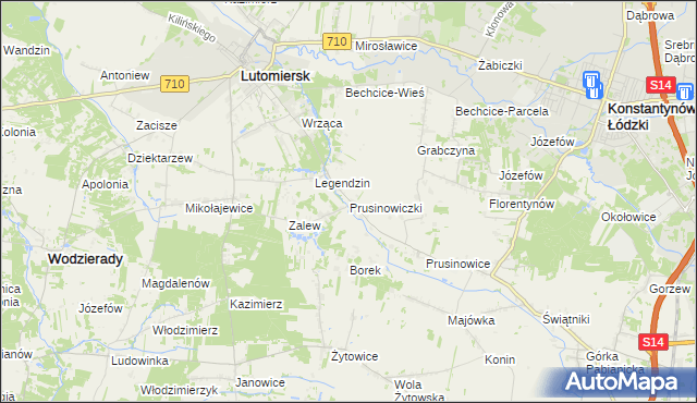 mapa Prusinowiczki, Prusinowiczki na mapie Targeo