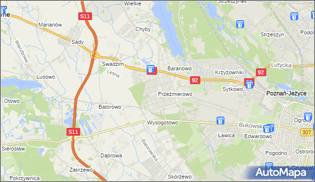 mapa Przeźmierowo, Przeźmierowo na mapie Targeo