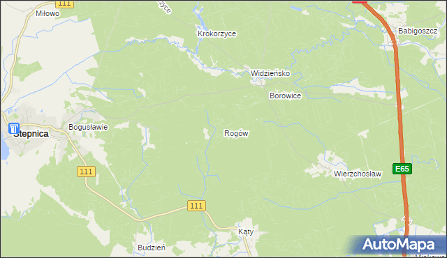 mapa Rogów gmina Stepnica, Rogów gmina Stepnica na mapie Targeo