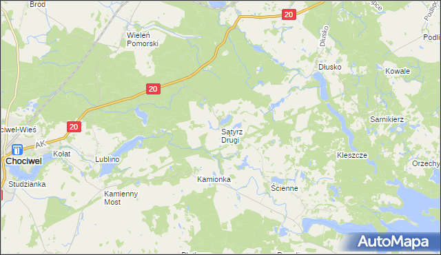 mapa Sątyrz Drugi, Sątyrz Drugi na mapie Targeo
