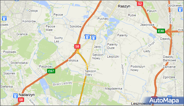 mapa Sękocin Nowy, Sękocin Nowy na mapie Targeo