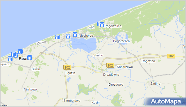 mapa Skalno gmina Karnice, Skalno gmina Karnice na mapie Targeo