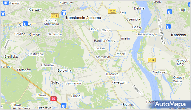 mapa Słomczyn gmina Konstancin-Jeziorna, Słomczyn gmina Konstancin-Jeziorna na mapie Targeo