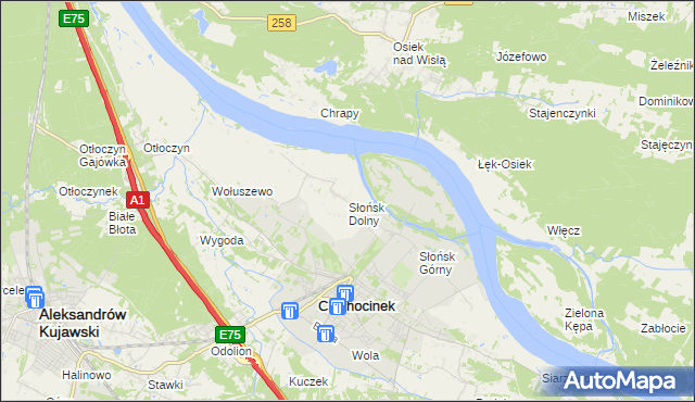 mapa Słońsk Dolny, Słońsk Dolny na mapie Targeo