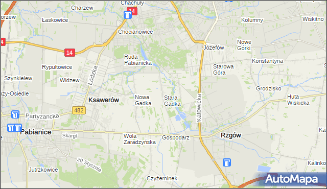 mapa Stara Gadka, Stara Gadka na mapie Targeo