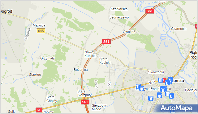 mapa Stare Kupiski, Stare Kupiski na mapie Targeo