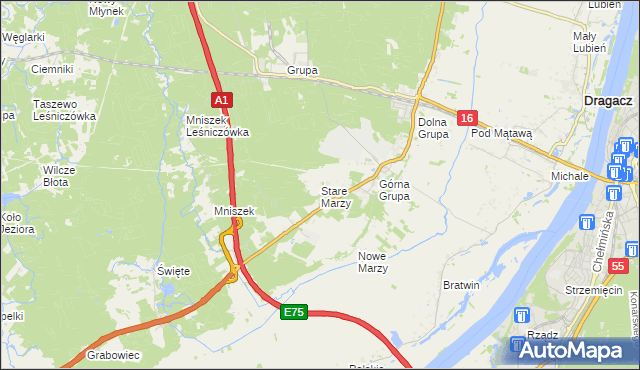 mapa Stare Marzy, Stare Marzy na mapie Targeo