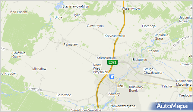 mapa Starosiedlice, Starosiedlice na mapie Targeo