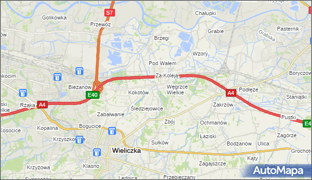 mapa Strumiany gmina Wieliczka, Strumiany gmina Wieliczka na mapie Targeo