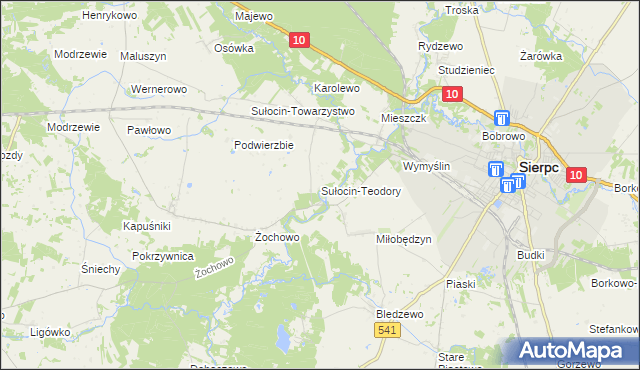 mapa Sułocin-Teodory, Sułocin-Teodory na mapie Targeo