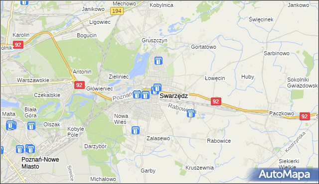 mapa Swarzędz, Swarzędz na mapie Targeo