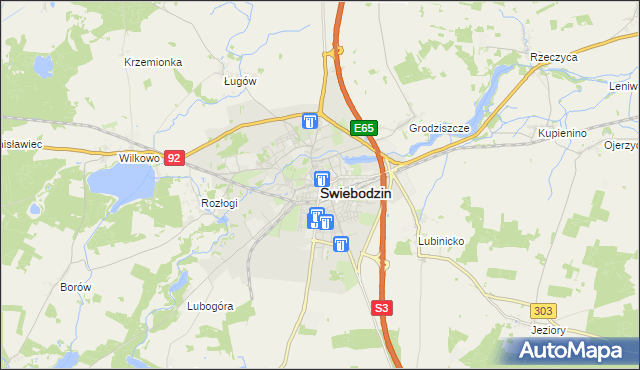 mapa Świebodzin, Świebodzin na mapie Targeo