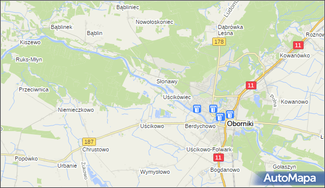 mapa Uścikówiec, Uścikówiec na mapie Targeo