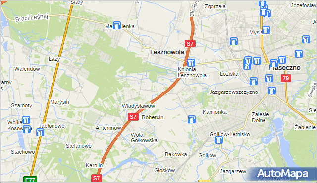 mapa Wilcza Góra gmina Lesznowola, Wilcza Góra gmina Lesznowola na mapie Targeo
