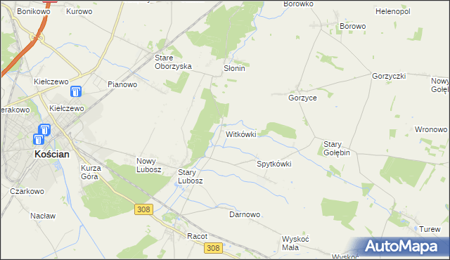 mapa Witkówki, Witkówki na mapie Targeo