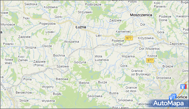 mapa Wola Łużańska, Wola Łużańska na mapie Targeo