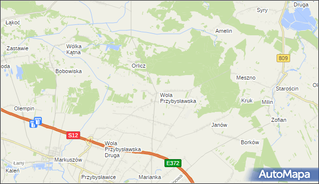 mapa Wola Przybysławska, Wola Przybysławska na mapie Targeo