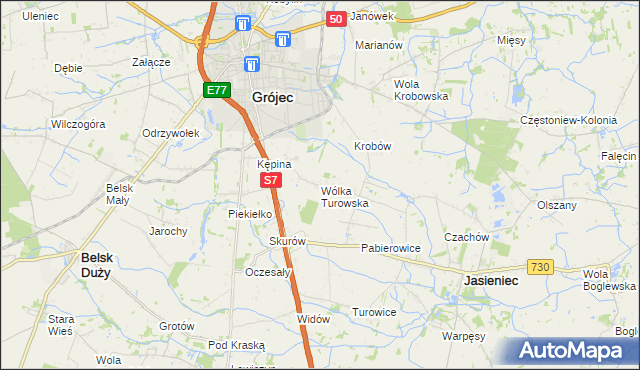 mapa Wólka Turowska, Wólka Turowska na mapie Targeo