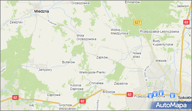 mapa Ząbków, Ząbków na mapie Targeo