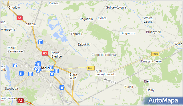 mapa Żabokliki-Kolonia, Żabokliki-Kolonia na mapie Targeo