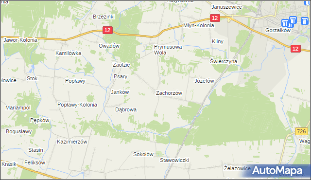 mapa Zachorzów, Zachorzów na mapie Targeo