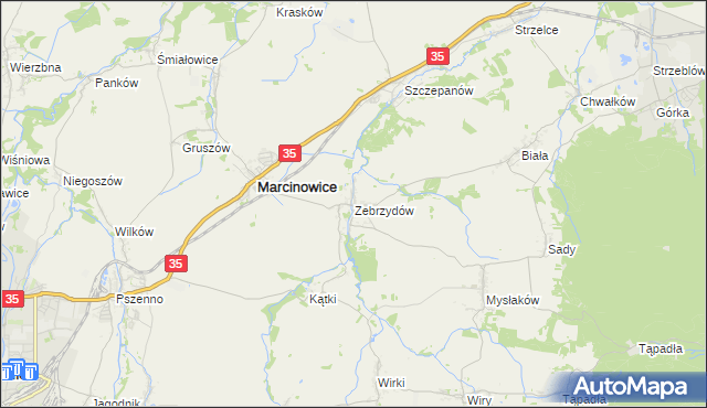 mapa Zebrzydów, Zebrzydów na mapie Targeo