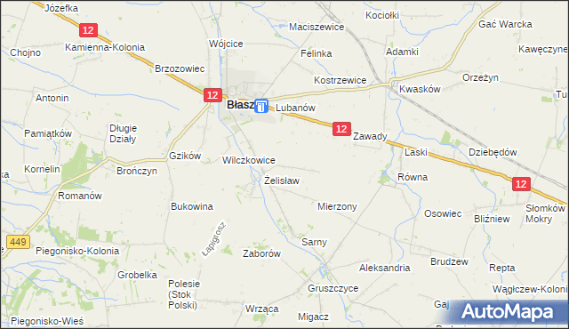 mapa Żelisław-Kolonia, Żelisław-Kolonia na mapie Targeo
