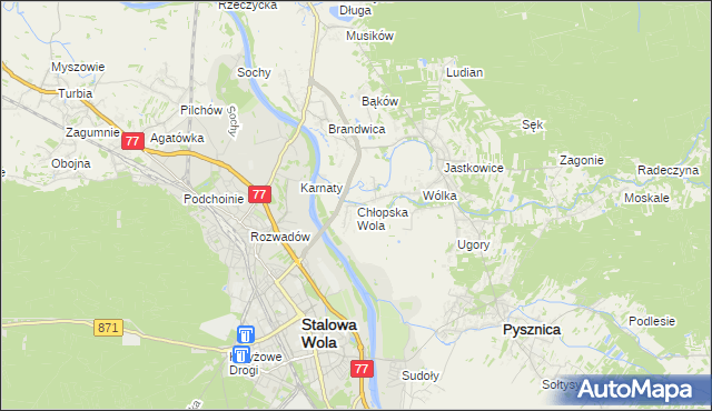 mapa Chłopska Wola, Chłopska Wola na mapie Targeo