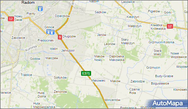 mapa Maków Nowy, Maków Nowy na mapie Targeo