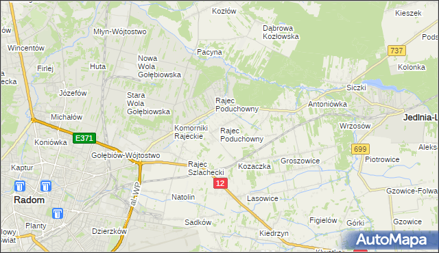 mapa Rajec Poduchowny, Rajec Poduchowny na mapie Targeo