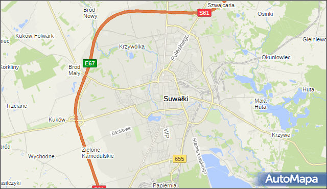 mapa Suwałk, Suwałki na mapie Targeo