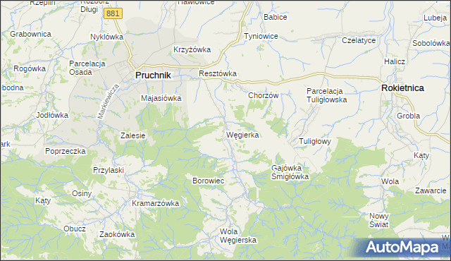 mapa Węgierka, Węgierka na mapie Targeo