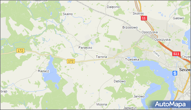 mapa Tarnina, Tarnina na mapie Targeo