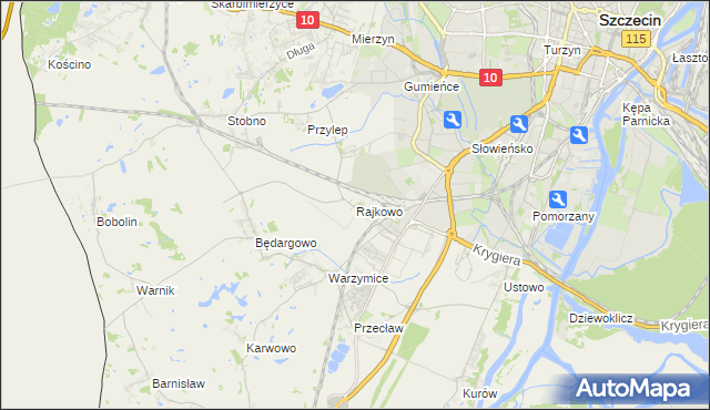 mapa Rajkowo, Rajkowo na mapie Targeo