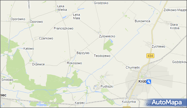 mapa Teodozewo, Teodozewo na mapie Targeo