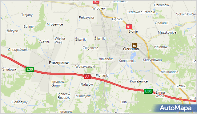 mapa Bibianów, Bibianów na mapie Targeo