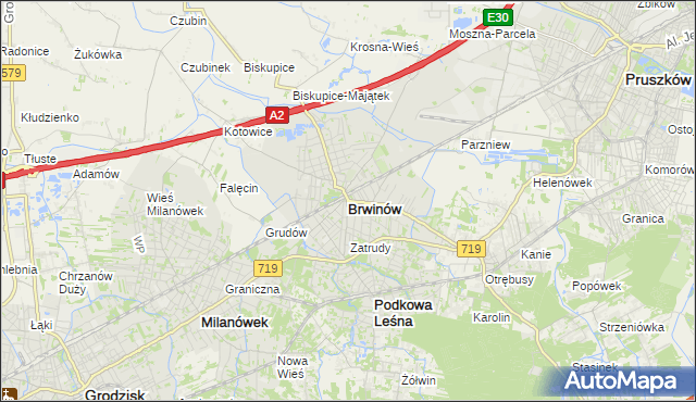 mapa Brwinów, Brwinów na mapie Targeo