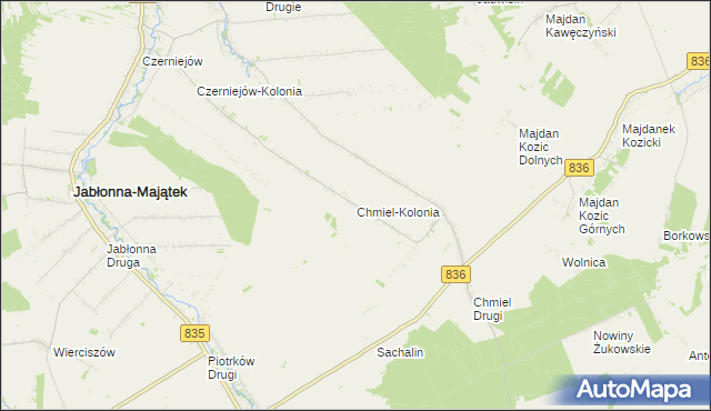 mapa Chmiel-Kolonia, Chmiel-Kolonia na mapie Targeo
