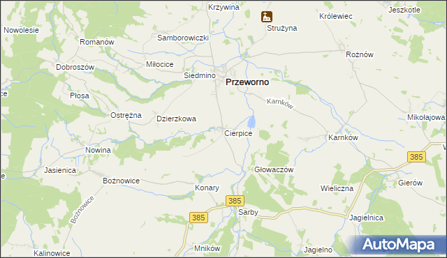 mapa Cierpice gmina Przeworno, Cierpice gmina Przeworno na mapie Targeo