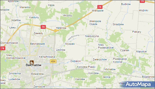 mapa Dobiecin-Kolonia, Dobiecin-Kolonia na mapie Targeo