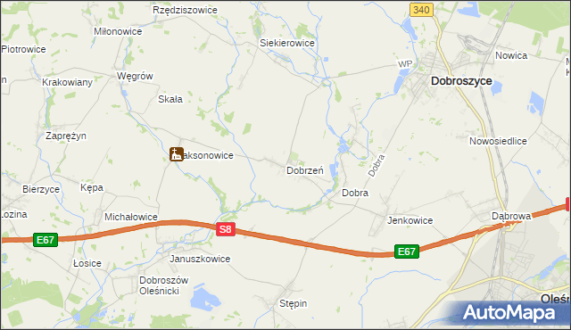 mapa Dobrzeń, Dobrzeń na mapie Targeo